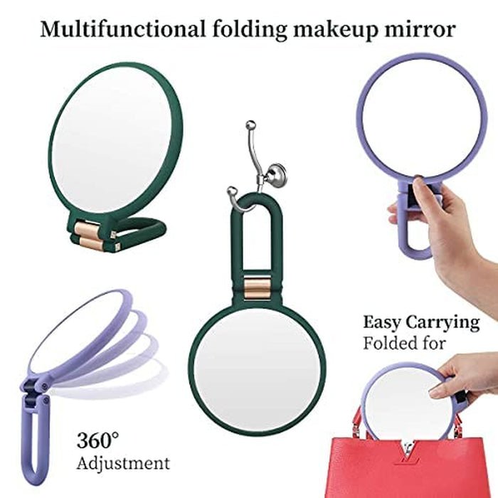 Folding Hand Mirror with Adjustable Handle