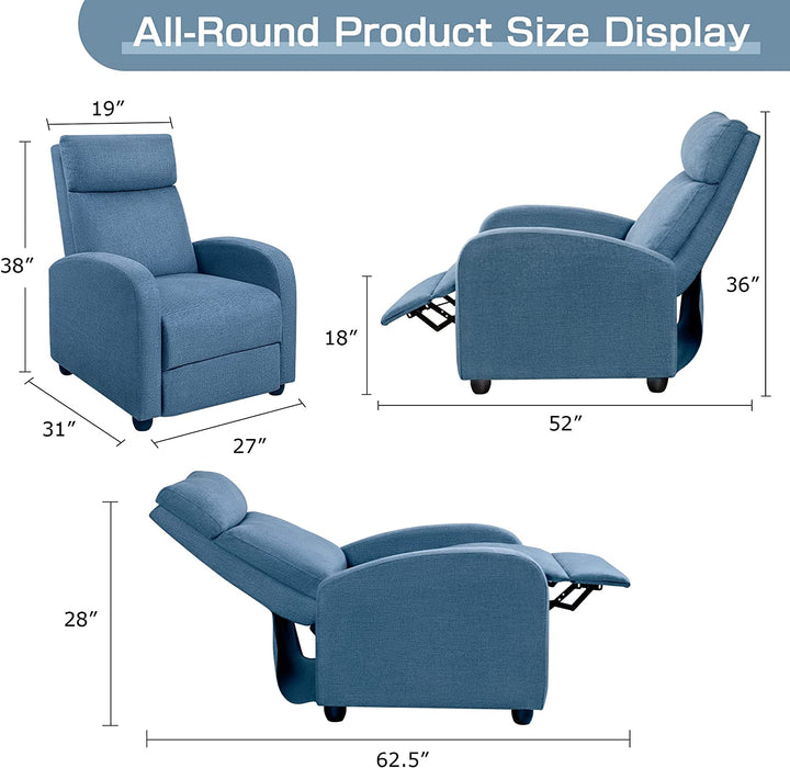Ergonomic Adjustable Fabric Recliner Chair