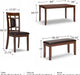 Bennox Dining Room Table and Chairs with Bench (Set of 6), Brown
