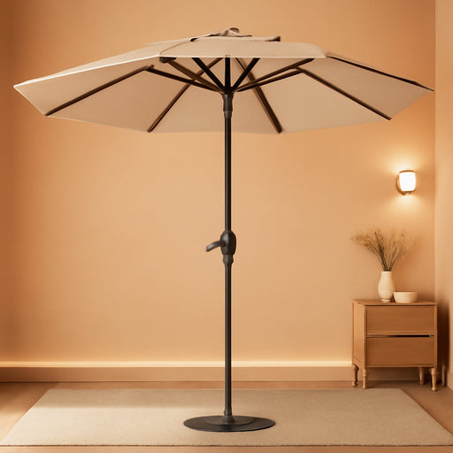10Ft Patio Umbrella, 3 Tier Outdoor Market Table Umbrellas with 8 Fiberglass Ribs and Push Button Tilt, Windproof, Vented Canopy, UV Protection for Deck, Pool, Backyard