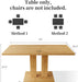 Modern Dining Table, 46'' Oak Table | Rectangular Kitchen Table with Oak Finish, Compact Dining Room Table for 4, Sturdy Construction for Home, Apartment