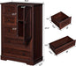Farmhouse Dresser for Bedroom, Tall Chest of Drawers, Dark Cherry