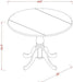 DMT-LWH-TP Dublin Modern Kitchen Table - a round Dining Table Top with Dropleaf & Pedestal Base, 42X42 Inch, Linen White