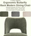 Modern Dining Chairs Set of 4, Upholstered Fabric Kitchen Small Cute Chairs with Butterfly Hollow Back, Solid Wood Legs, Easy Assembly, Farmhouse Style for Kitchen & Dining Room, Green