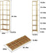 6-Tier Foldable Bookshelf, Gold Frame & Walnut Shelves