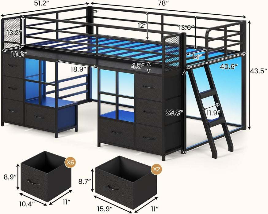 Black PremiumMetalConstruction Twin Over Twin Bunk Bed