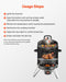 Charcoal Smoker, 16" Vertical Charcoal BBQ Grill, Coated Steel Barbecue Smoker with 2 Grilling Grates, Thermometer, Air Vents & Removable Ash Tray, Ideal for Backyard Patio Parties Cooking