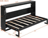 Black Twin Murphy Bed Featuring Integrated Lighting