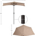 Half Umbrella Outdoor Patio Shade, Beige, 9Ft