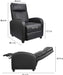 Massage Recliner Chair Single Sofa Chair Small Recliner Home Theater Seating PU Leather Living Room Sofa,Black