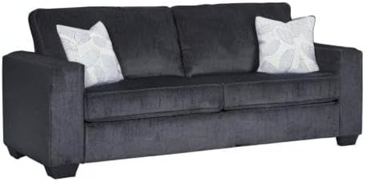 Queen Sleeper Sofa Dark Gray Upholstered ChenilleWeave