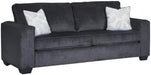 Queen Sleeper Sofa Dark Gray Upholstered ChenilleWeave