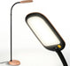 Litespan Slim LED Floor Lamp - Modern Reading Light over Chair for Living Rooms & Offices, Tall with Adjustable Gooseneck, Crafts Work Light, Dimmable Standing for Bedroom - Wood