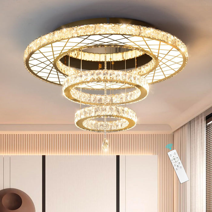 Gold 24 Inch Ceiling Chandelier Decorative Illumination
