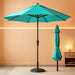 9FT Patio Umbrella with Fiberglass Ribs, Outdoor Market Table Umbrella with Crank and Tilt, UV Resistant Waterproof Canopy for Patio, Garden, Deck, Pool, Turquoise Blue