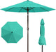 9FT Patio Umbrella with Fiberglass Ribs, Outdoor Market Table Umbrella with Crank and Tilt, UV Resistant Waterproof Canopy for Patio, Garden, Deck, Pool, Turquoise Blue