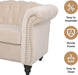 3 Piece Living Room Set, Sectional Chesterfield Sofa Chair Contemporary Upholstered Velvet Loveseat Couch Sets for Living Room, Bedroom, Office (Beige)