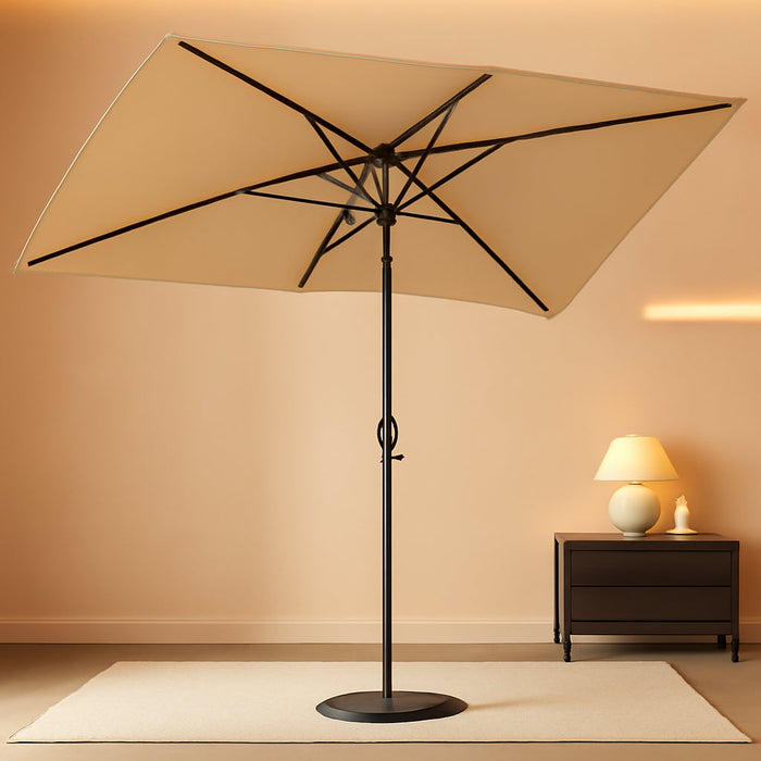 Rectangular Patio Umbrella, Table Market Umbrella with Tilt and Crank, Outdoor Umbrella for Garden, Deck, Backyard, Pool and Beach