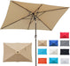 Rectangular Patio Umbrella, Table Market Umbrella with Tilt and Crank, Outdoor Umbrella for Garden, Deck, Backyard, Pool and Beach