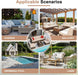 6 Pieces Patio Furniture Set Outdoor Couch Wicker Sectional Sofa, Beige