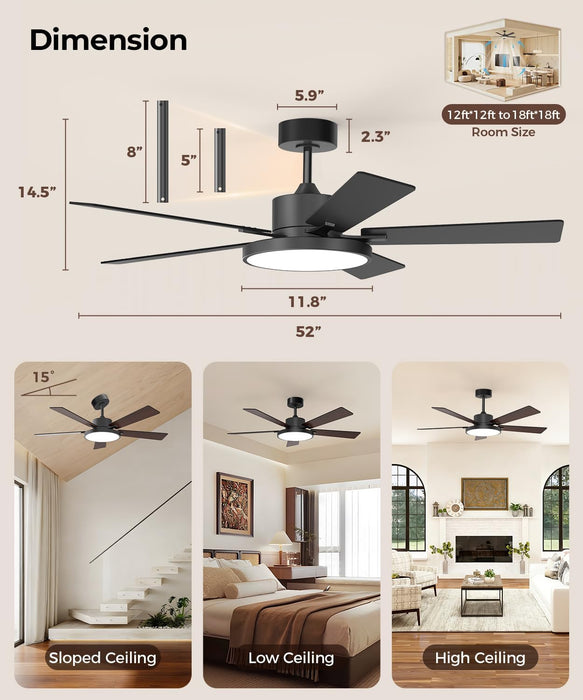 Smart Reversible Dc Motor Led Ceiling Fan