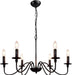 Farmhouse Chandelier for Dining Room: 6-Light Black Industrial Kitchen Island Pendant Light Fixture with 6 E12 Bulbs - Rustic Candle Chandeliers Vintage Modern Hanging Ceiling Lamp for Bedroom