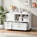 2 Drawer Mobile File Cabinet with Lock,Metal Lateral Filing Cabinet with Shelves,Printer Stand with Storage
