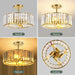 4-Light Crystal Ceiling Light Fixture - 14.56 Inch Modern Semi Flush Mount Ceiling Light Crystal Chandelier for Kitchen Bedroom Dinning Room Hallway - Gold