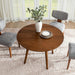 round Dining Table for 4, 45” Solid Wood Kitchen Table, Small Dinner Coffee Writing Table for Kitchen Dining Room, save Space, Walnut