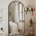 76"X34" Large Arched Floor Mirror Full Length with Stand, Black