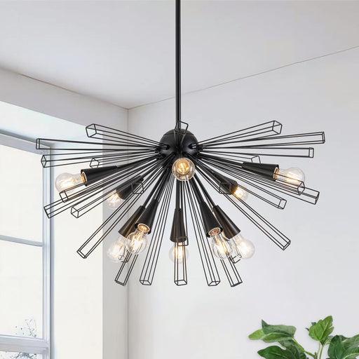 Black 33 Inch Sputnik Chandelier Contemporary Dining