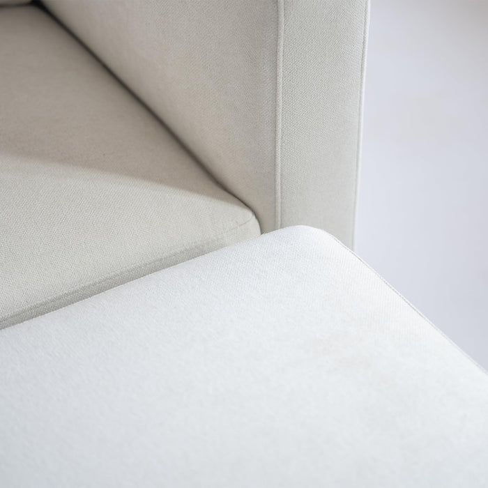 Luxury L-Shaped Upholstery Convertible Modular Sectional Sofa, Contemporary Reversible Couch with Chaise Lounge for Living Room, Apartment, Linen-Like Cream