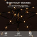 6.5' X 10' Rectangular Patio Umbrella with Solar LED Outdoor Table Umbrella Aluminum Frame Market Umbrella Sun Umbrella for Garden Deck Lawn Pool Taupe