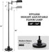Dimmable Pharmacy Floor Lamp with Remote, 17W LED Reading Floor Lamp with 360°Swing Arm, 3 Color Temperature, Height Adjustable Black Standing Task Lamp for Living Room, Bedroom, Black