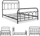 Signature Design by Ashley Nashburg Industrial Farmhouse Metal Bed, Full, Matte Black