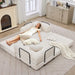 79 Inch ConvertibleSofaBed Beige Upholstery Comfort