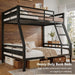Twin Over Full Bunk Bed HeavyDutyIndustrialStrengthBlack Guardrail