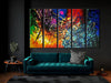 5 Panels Abstract Heart Oil Paintings Reproduction on Canvas Wall Art Decor Ready to Hang for Home Office Decorations Extra Large Modern 100% Hand Made Contemporary Impressionist Artwork