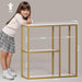 31.5" Narrow Console Table with 3-Tier Storage, Industrial Sofa Table for Entryway, Living Room & Hallway - Gold Marble Faux Top, Sturdy Metal Frame