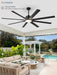 72 Inch Aluminium Blade Ceiling Fans with Lights and Remote, Outdoor Ceiling Fans for Patio Living Room with Quiet DC Motor, 6 Speed Reversible, 3 CCT, Black Industrial Ceiling Fan, 8 Blades