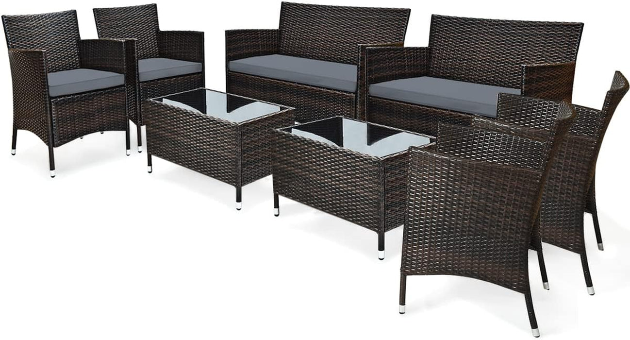 8PCS Rattan Patio Furniture Set