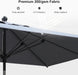 10' X 6.5' Rectangular Patio Umbrella Outdoor Table Umbrella Aluminum Frame Market Umbrella Sun Umbrella with 8 Sturdy Ribs & Tilt for Garden Deck Lawn & Pool Light Gray
