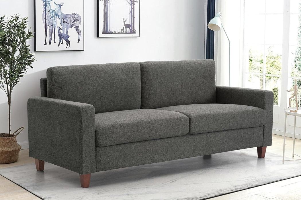 Miles 2 Piece Couch and Loveseat Sets with Reversible Back Pillows, Mid Century Modern Sofa for Small Spaces, Living Rooms, And, Apartments, Grey