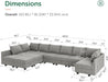 Oversized U-Shaped Modular Sectional Sofa with Storage