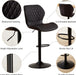 Bar Stools Set of 2, Modern Swivel Counter Height Barstools for Kitchen Island Chairs, Adjustable Fabric Bar Stools with Back for Kitchen Counter Bar, Black