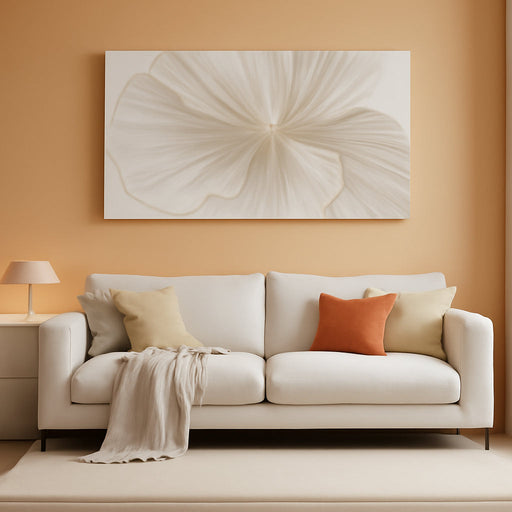 White and Gold Wall Art Abstract Floral Painting Modern 24X48 Artwork Minimalist Canvas for Bedroom Living Room Office Home Decoration