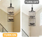 Foyer Chandeliers for High Ceilings, Lantern Tiered Black Chandelier Light Fixture Metal Modern Farmhouse Pendant Lights for Kitchen Island Entryway, Staircase, Living Room, Dinning Room
