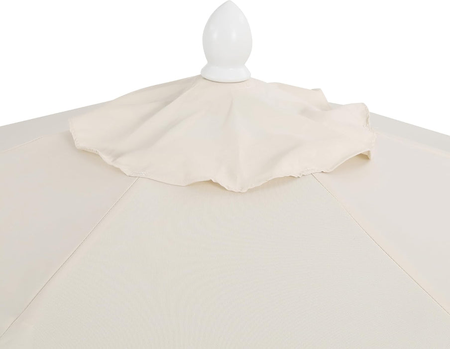 UMB1001 Collins 9 Ft. Classic Cottage Tassel Market Patio Umbrella with Auto-Tilt, Crank, Wind Vent and UV Protection