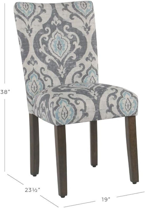 Parsons Classic Upholstered Accent Dining Chair, Set of 2, Suri Blue