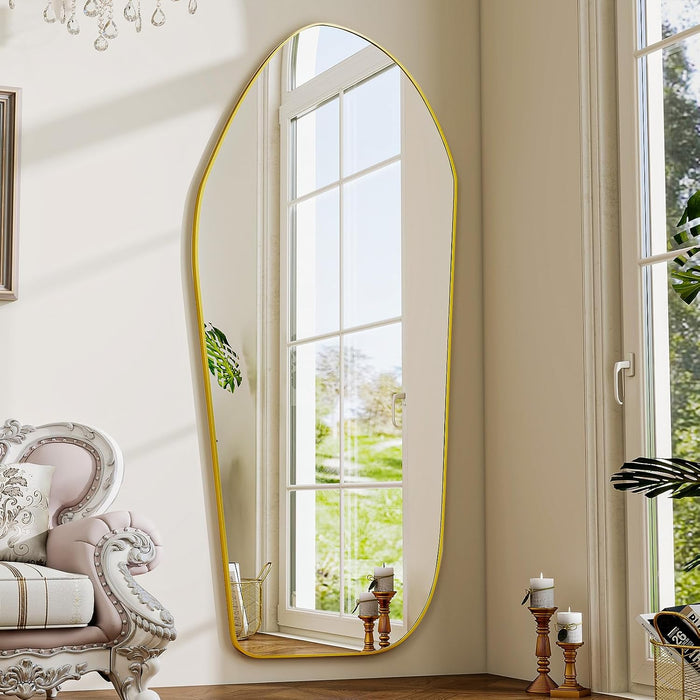 Full Length Dress Mirror - 76"X34" Floor Mirror, Gold